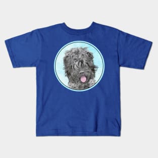 Black Russian Terrier Painting - Cute Original Dog Art Kids T-Shirt